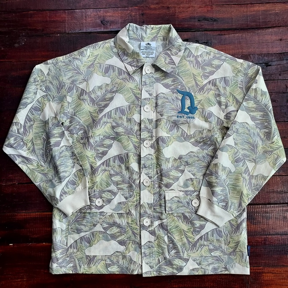Disney Disneyland Resort Tropical Palm Leaf Spirit Jersey Shirt Jacket Size M